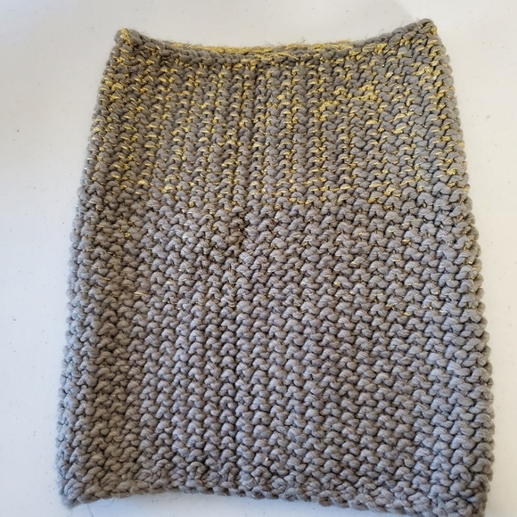 Verloop Knit Hat and Neck Scarf Set Gray and Metallic Slouchy Skull Cap Cowl main image 8